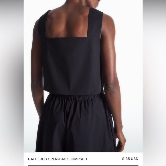 COS Navy Blue Gathered Open Back Jumpsuit - Picture 6 of 15